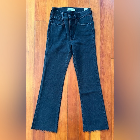NWT Madewell Cali Demi-Boot Jeans in Edmunds Wash: Raw-Hem Edition - 25 - Black - Picture 6 of 9